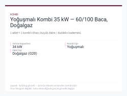 Yoğuşmalı Kombi 35 kW — 60/100 Baca, Doğalgaz
