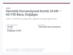 Hermetik Konvansiyonel Kombi 24 kW — 60/100 Baca, Doğalgaz