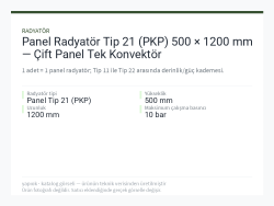 Panel Radyatör Tip 21 (PKP) 500 × 1200 mm — Çift Panel Tek Konvektör