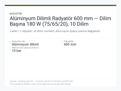 Alüminyum Dilimli Radyatör 600 mm — Dilim Başına 180 W (75/65/20), 10 Dilim