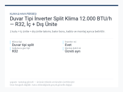 Duvar Tipi İnverter Split Klima 12.000 BTU/h — R32, İç + Dış Ünite