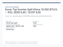Duvar Tipi İnverter Split Klima 18.000 BTU/h — R32, SEER 6,40 / SCOP 4,00