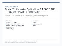 Duvar Tipi İnverter Split Klima 24.000 BTU/h — R32, SEER 6,80 / SCOP 4,00