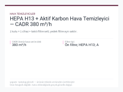 HEPA H13 + Aktif Karbon Hava Temizleyici — CADR 380 m³/h