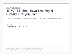 HEPA H14 Filtreli Hava Temizleyici — Yüksek Filtrasyon Sınıfı