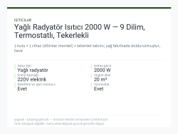 Yağlı Radyatör Isıtıcı 2000 W — 9 Dilim, Termostatlı, Tekerlekli