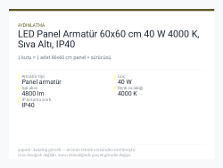 LED Panel Armatür 60x60 cm 40 W 4000 K, Sıva Altı, IP40