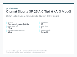 Otomat Sigorta 3P 25 A C Tipi, 6 kA, 3 Modül