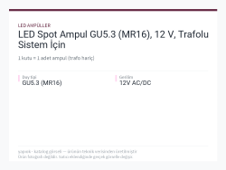 LED Spot Ampul GU5.3 (MR16), 12 V, Trafolu Sistem İçin