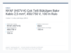 NYAF (H07V-K) Çok Telli Bükülgen Bakır Kablo 2,5 mm², 450/750 V, 100 m Rulo