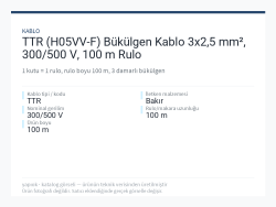 TTR (H05VV-F) Bükülgen Kablo 3x2,5 mm², 300/500 V, 100 m Rulo