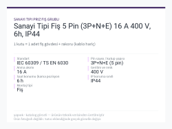 Sanayi Tipi Fiş 5 Pin (3P+N+E) 16 A 400 V, 6h, IP44