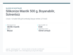 Silikonize Mastik 500 g, Boyanabilir, Solventsiz