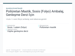 Poliüretan Mastik, Sosis (Folyo) Ambalaj, Genleşme Derzi İçin