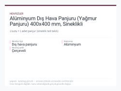 Alüminyum Dış Hava Panjuru (Yağmur Panjuru) 400x400 mm, Sineklikli