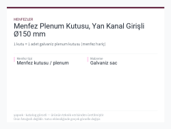 Menfez Plenum Kutusu, Yan Kanal Girişli Ø150 mm
