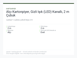 Alçı Kartonpiyer, Gizli Işık (LED) Kanallı, 2 m Çubuk