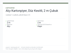 Alçı Kartonpiyer, Düz Kesitli, 2 m Çubuk