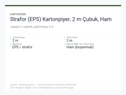 Strafor (EPS) Kartonpiyer, 2 m Çubuk, Ham