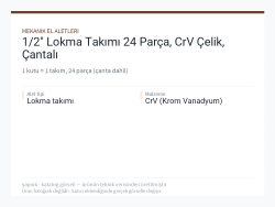1/2" Lokma Takımı 24 Parça, CrV Çelik, Çantalı