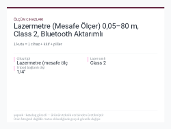 Lazermetre (Mesafe Ölçer) 0,05–80 m, Class 2, Bluetooth Aktarımlı