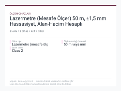 Lazermetre (Mesafe Ölçer) 50 m, ±1,5 mm Hassasiyet, Alan-Hacim Hesaplı