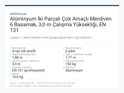 Alüminyum İki Parçalı Çok Amaçlı Merdiven 6 Basamak, 3,0 m Çalışma Yüksekliği, EN 131