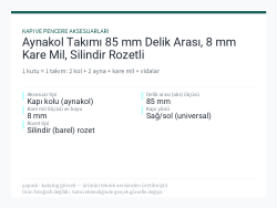 Aynakol Takımı 85 mm Delik Arası, 8 mm Kare Mil, Silindir Rozetli