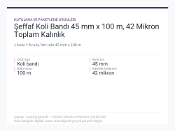 Şeffaf Koli Bandı 45 mm x 100 m, 42 Mikron Toplam Kalınlık