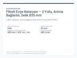 Filtreli Eviye Bataryası — 3 Yollu, Arıtma Bağlantılı, Delik Ø35 mm