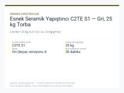 Esnek Seramik Yapıştırıcı C2TE S1 — Gri, 25 kg Torba