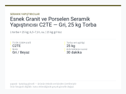Esnek Granit ve Porselen Seramik Yapıştırıcısı C2TE — Gri, 25 kg Torba