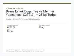 Beyaz Esnek Doğal Taş ve Mermer Yapıştırıcısı C2TE S1 — 25 kg Torba
