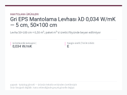 Gri EPS Mantolama Levhası λD 0,034 W/mK — 5 cm, 50×100 cm