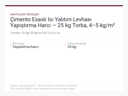 Çimento Esaslı Isı Yalıtım Levhası Yapıştırma Harcı — 25 kg Torba, 4–5 kg/m²