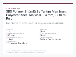 SBS Polimer Bitümlü Su Yalıtım Membranı, Polyester Keçe Taşıyıcılı — 4 mm, 1×10 m Rulo