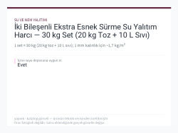 İki Bileşenli Ekstra Esnek Sürme Su Yalıtım Harcı — 30 kg Set (20 kg Toz + 10 L Sıvı)