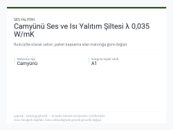 Camyünü Ses ve Isı Yalıtım Şiltesi λ 0,035 W/mK