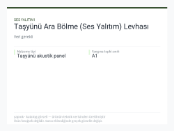 Taşyünü Ara Bölme (Ses Yalıtım) Levhası