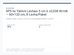 XPS Isı Yalıtım Levhası 5 cm λ ≤0,038 W/mK — 60×120 cm, 8 Levha/Paket