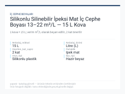 Silikonlu Silinebilir İpeksi Mat İç Cephe Boyası 13–22 m²/L — 15 L Kova