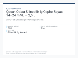 Çocuk Odası Silinebilir İç Cephe Boyası 14–24 m²/L — 2,5 L