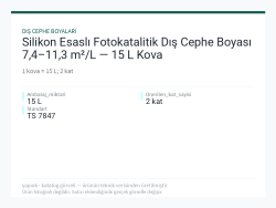 Silikon Esaslı Fotokatalitik Dış Cephe Boyası 7,4–11,3 m²/L — 15 L Kova