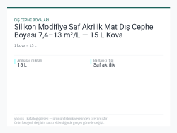 Silikon Modifiye Saf Akrilik Mat Dış Cephe Boyası 7,4–13 m²/L — 15 L Kova