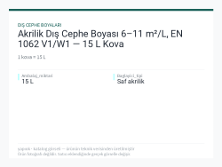 Akrilik Dış Cephe Boyası 6–11 m²/L, EN 1062 V1/W1 — 15 L Kova