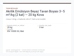 Akrilik Emülsiyon Beyaz Tavan Boyası 3–5 m²/kg (2 kat) — 20 kg Kova