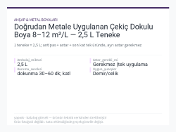 Doğrudan Metale Uygulanan Çekiç Dokulu Boya 8–12 m²/L — 2,5 L Teneke
