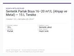 Sentetik Parlak Boya 16–20 m²/L (Ahşap ve Metal) — 15 L Teneke