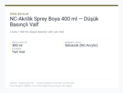 NC-Akrilik Sprey Boya 400 ml — Düşük Basınçlı Valf