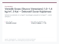 Venedik Sıvası (Stucco Veneziano) 1,0–1,4 kg/m², 3 Kat — Dekoratif Duvar Kaplaması